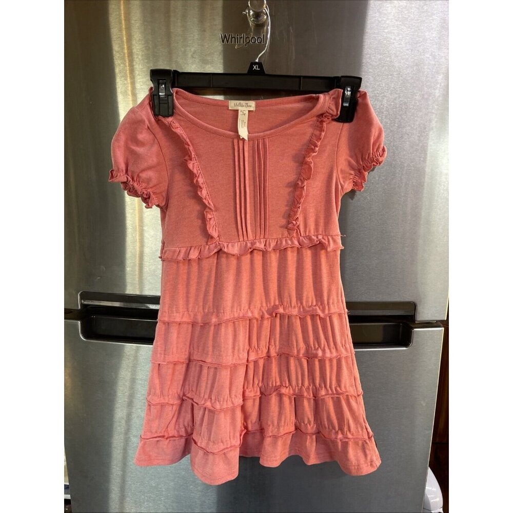 Matilda Jane Pink Ruffle Short Sleeve Toddler Girls Dress‎ Size 6. Comfortable!